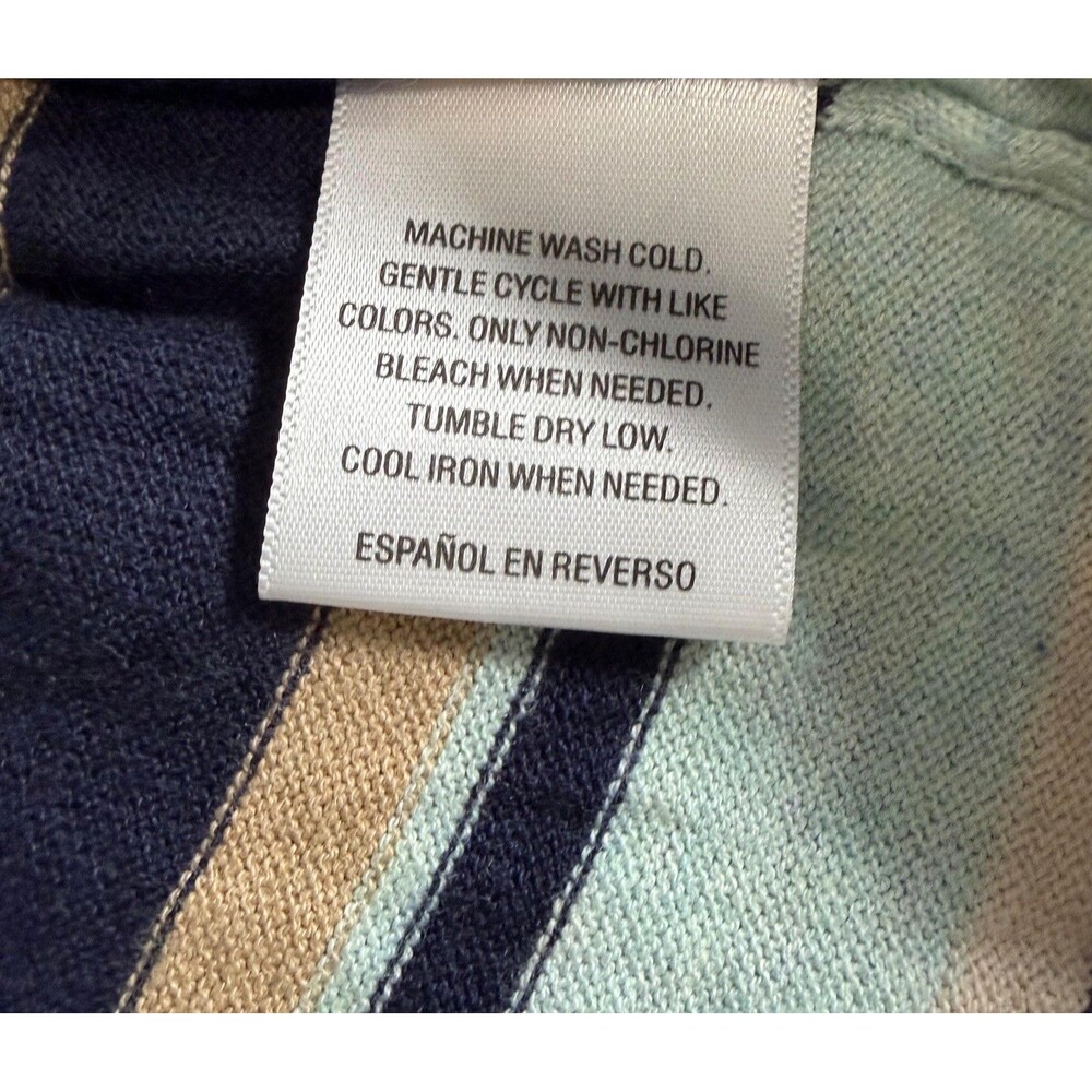 Charter Club Sweater Womens Small S NWT Blue Striped Cotton Blend Crewneck Pullo - Picture 5 of 8